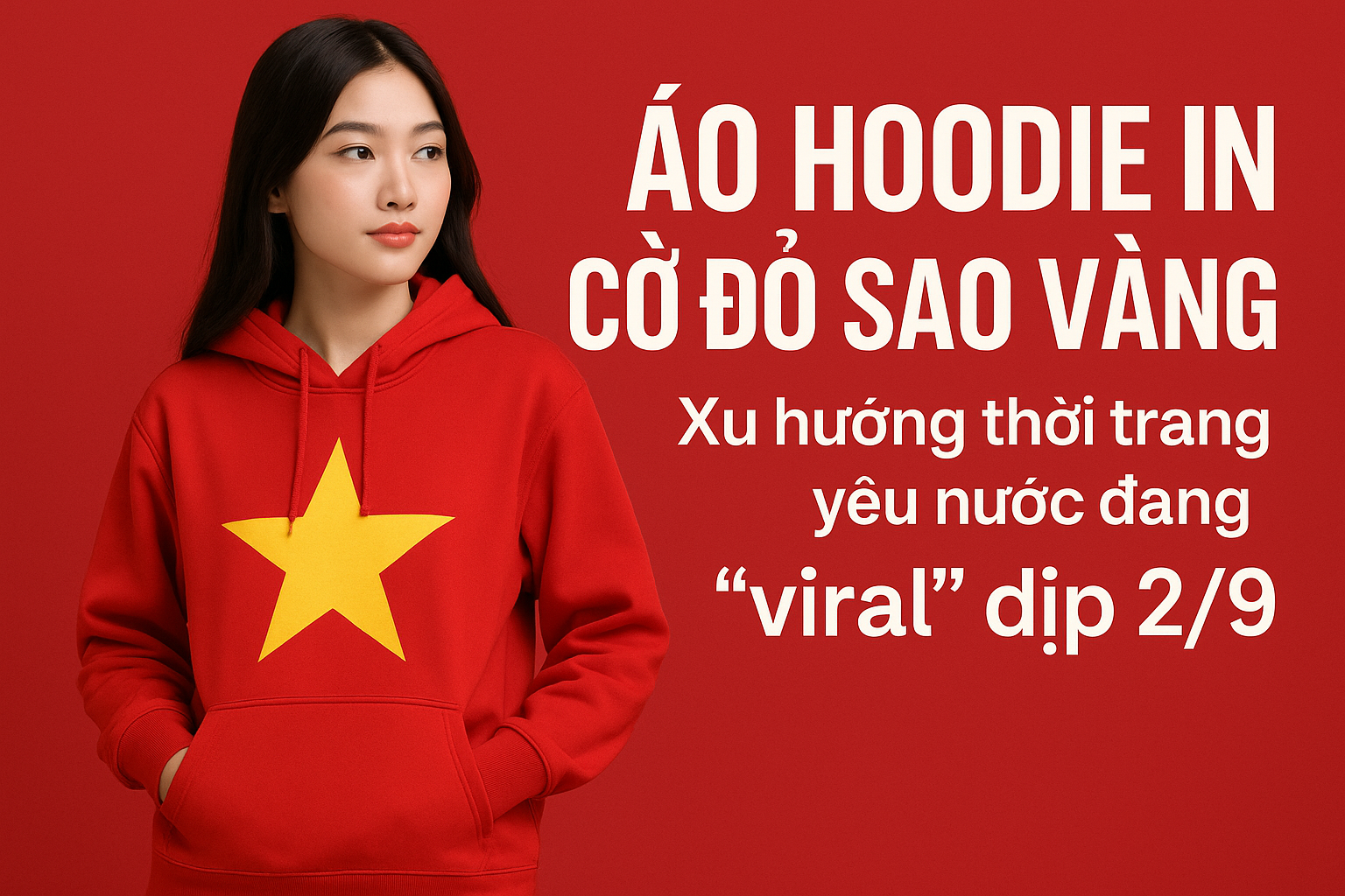 Áo hoodie in cờ đỏ sao vàng – Xu hướng thời trang yêu nước đang “viral” dịp 2/9